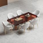 SS Tempered Glass Chair Dining Table Restaurant Canteen Furniture Set for sale