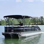 25ft Modern Black & Silver Pontoon Boat - Sleek Design For Premium Leisure & Business Use for sale