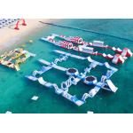 Amazing Outdoor Inflatable Water Parks White / Red / Blue Color for sale