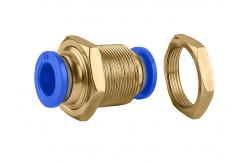 China PM Straight Pneumatic One Touch Bulkhead Union Air Fitting Push Quick Connect Tube supplier
