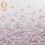 Excellent 3D Flower Lace Customized Embroidery 1 Yard Length Pink Floral Lace Fabric for sale
