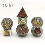 Sturdy Tabletop RPG Dice Set Gold Plated Surface Hand Carved for sale