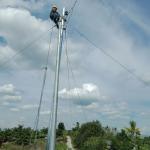 Burial Type Electric Steel Pole ASTM A123 Galvanized Electrical Powerpole Distribution for sale