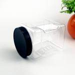 125mm Height 650ML Square Plastic Food Jars With Screw Cap