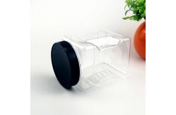 China 125mm Height 650ML Square Plastic Food Jars With Screw Cap supplier