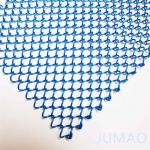 Hand Crimped Blue Steel Metal Mesh Curtains For Construction And Buildings for sale