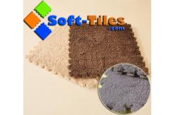 China 3/8 Thick Eva Brown Plush Carpet Tiles Long Hair Anti Slip supplier