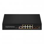 8 Port Gigabit Managed PoE Switch SFP Fiber Optic 120W Budget AC Input Realtek Chip for sale