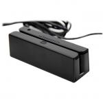 Black Desktop Manual Swipe Magnetic Card Reader LED Bi Directional USB Interface for sale