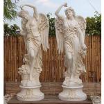Outdoor Garden Decoration Lady Marble Stone Sculpture Life Size for sale