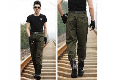 China Anti - Friction Army Green Skinny Cargo Pants Long Style With 2 Tactical Pockets supplier