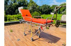 China Durable Rubber Wheels Ambulance Collapsible Stretcher 75° Maximum Backrest Adjustment supplier