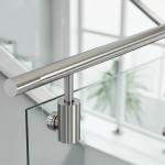 Smooth Stainless Steel Handrails with 1200mm Balustrade Height for Glass Railings for sale