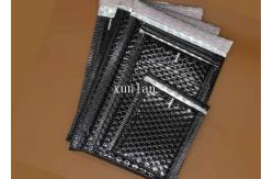 China Black Heat Sealed Padded Mailing Envelopes With Bubble Wrap Inside For Lens supplier