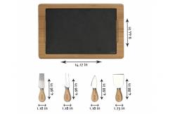 China High End Professional Bamboo Cheese Board Set With Slate And Knife Sets supplier