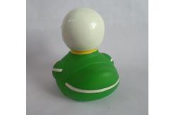 China 8cm Length Uniform Traffic Police Squeezing Rubber Ducks Green With White Helmet supplier