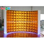 Event Booth Displays Golden Oxford Cloth Inflatable Photo Booth Wall With LED Lights for sale