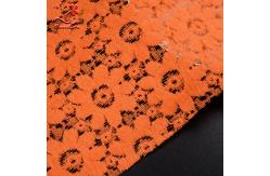 China Soft Fancy Burnt Orange Embroidered Lace Fabric For Saree Clothes supplier