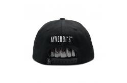 China 55cm Classic Black Flat Hat Adjustable Buckle Back Pure Cotton Snapback Hat supplier