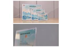 China Magnetic 10x20cm T Shape Acrylic Sign Holder In Table Paper Display Rack supplier