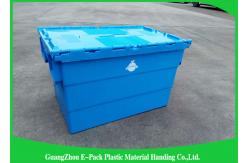 China Packaging Distribution Totes With Hinged Lid , Logistic Big Plastic Containers supplier