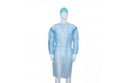 China Hospital Use PP+PE/SMS Disposable Isolation Gown Waterproof With Knitted Wrist supplier