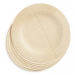Biodegradable Round Bamboo Dinner Plates Disposable Food Tableware for sale