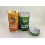 CMYK Printing Airtight Small Paper Tubes With Foil Lid For Macha Packaging for sale