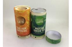 China CMYK Printing Airtight Small Paper Tubes With Foil Lid For Macha Packaging supplier