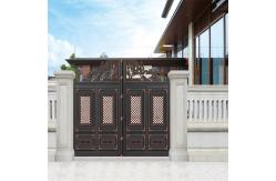 China Automatic Sliding Bi-Fold Iron Glass Door with Main Iron Gate Designs supplier
