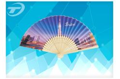 China 21cm Promotional Bamboo Folding Hand Fans With Paper Or Fabric supplier