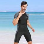 Sunscreen Two Piece Mens Swimsuit Plus Size Men 2 Piece Swimsuit for sale