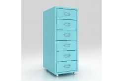 China KD Structure 6 Drawers Mobile Metal File Cabinet for home storage supplier