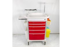 China Custom Healthcare Medical Trolley On Wheels , Hospital Medication Cart With Side Hooks supplier