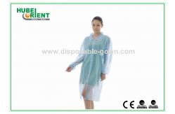 China PP SMS MP Tyvek Single Use Lab Coat With Snap Closure supplier