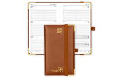 China Executive 12 Month Small Academic Planner Brown Vertical Layout supplier
