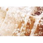 White Flower Embroidered Nylon Mesh Lace Fabric , Wedding Bridal Dress Lace Fabric for sale