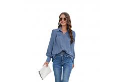 China Chiffon White Ruffle Shirt Autumn Spring Hooded Collar Women Trucksuit supplier