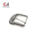 Flowers Bead Silver Belt Buckles Zinc Alloy Size 38mm For Bags for sale