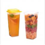 Square 24Oz 500ml Boba Bubble Plastic PP Cups Single Wall for sale