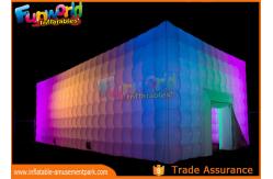 China PVC Coated Nylon Inflatable Cube Tent With Led Lighting / Blow Up Event Tent supplier