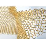 1.5MM Dia 15mm OD Gold Colored Steel Ring Mesh Dexhibition Halls Divider for sale