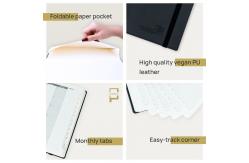 China Black PU Leather Softcover Vertical Weekly Planner With Daily Schedule supplier