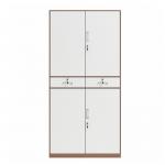 Full Height 2 Tiers Metal Storage Cabinet With Two Drawers