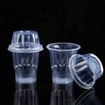 Cheap eco-friendly 10oz clear PET plastic cup for ice cream with lid for sale