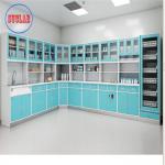 Hospital Clinic Furniture Wall Mounted Disposal Cabinet Stainless Steel Handle 110 Degree Hinge White for sale