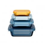Color Sprayed Stackable Glass Food Containers With 4 Lock PP Lid for sale