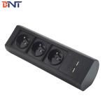 three french power interface movable office desk socket  used in conference room BTS-302FR for sale