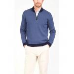 Herringbone Mens Pullover Sweater , Knitted Navy Blue Pullover Sweater for sale