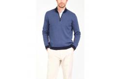 China Herringbone Mens Pullover Sweater , Knitted Navy Blue Pullover Sweater supplier